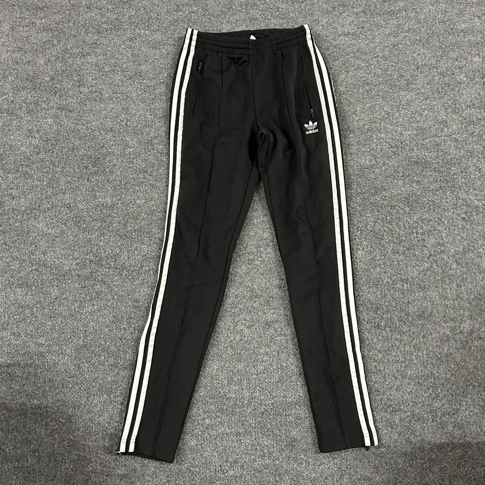 Adidas Track Pants Womens Size XS Black Primeblue Parley 3-Stripe Zipper Ankle